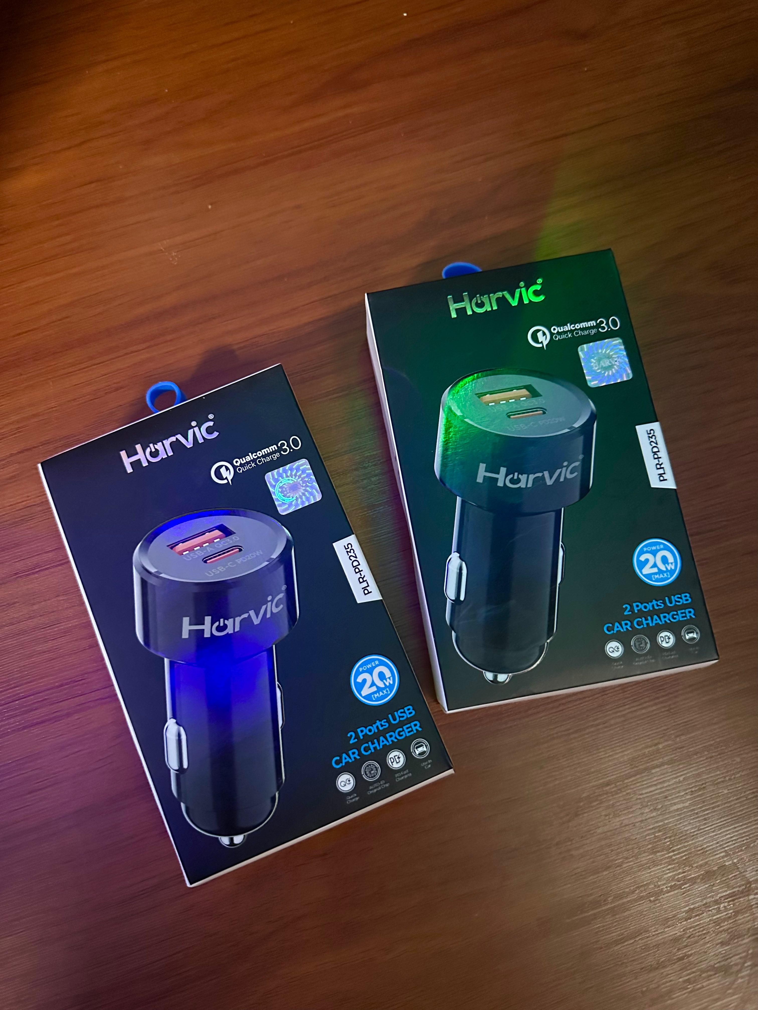 Adaptador Cargador De Carro Harvic, Carga Rápida